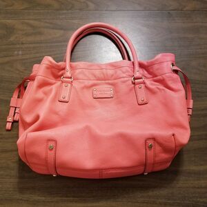 Kate Spade Bag Pink Salmon Handbag Shoulder Drawstring Script Interior 13x11x6